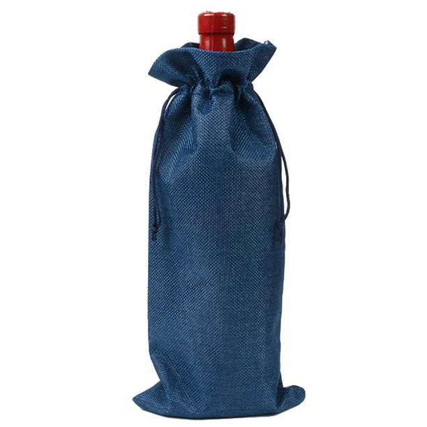 Linen Drawstring Wine Bag the holidays will be fine As long as I have wine